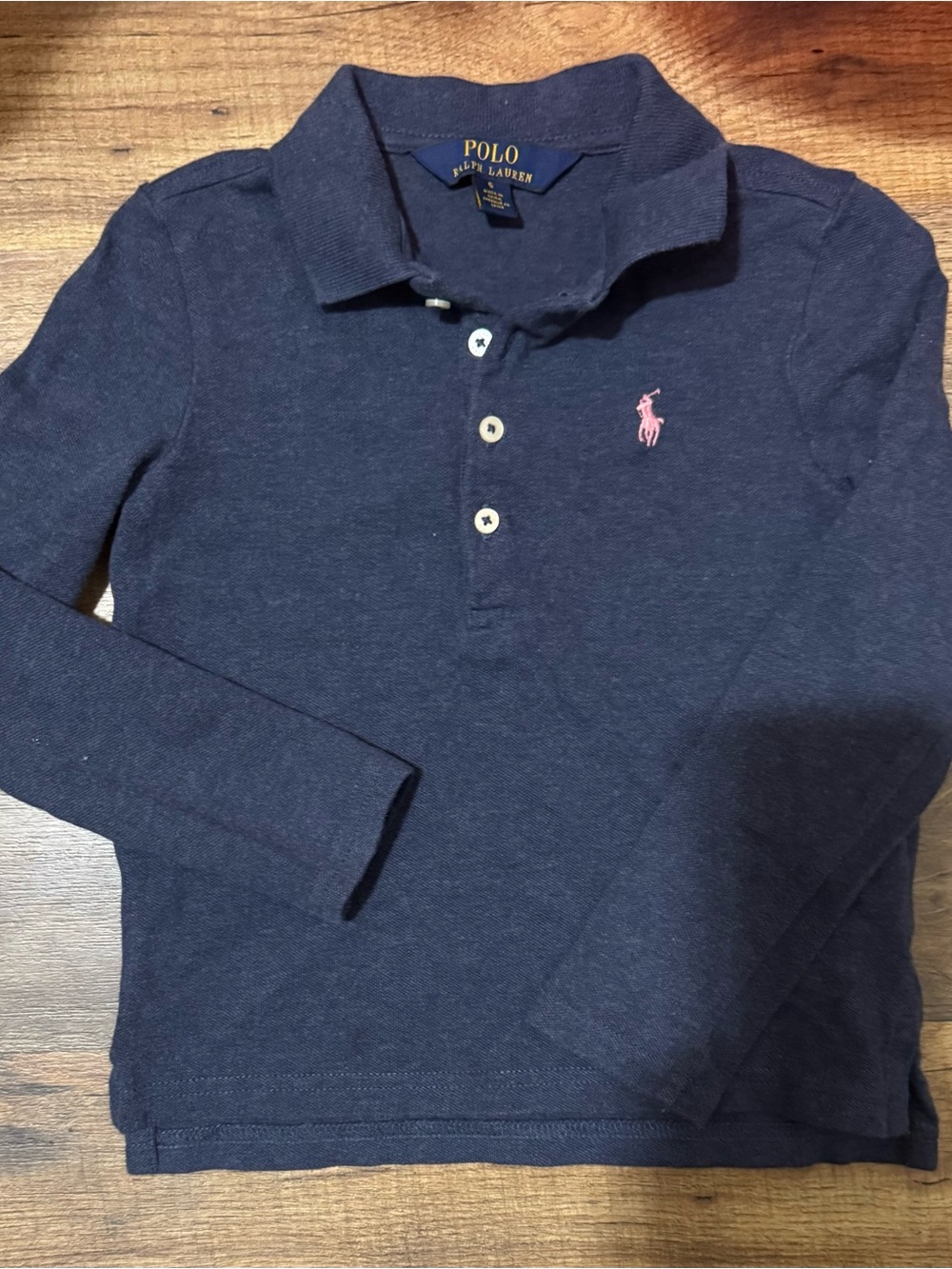 Polo Ralph Lauren Boys Navy Blue Long Sleeve Polo Shirt Size Small